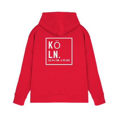 Köln Koordinaten (großer Druck auf dem Rücken) - Premium Unisex Hoodie