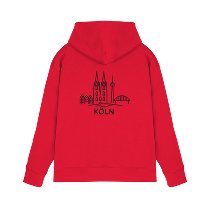 Köln Skyline (großer Druck auf dem Rücken) - Premium Unisex Hoodie