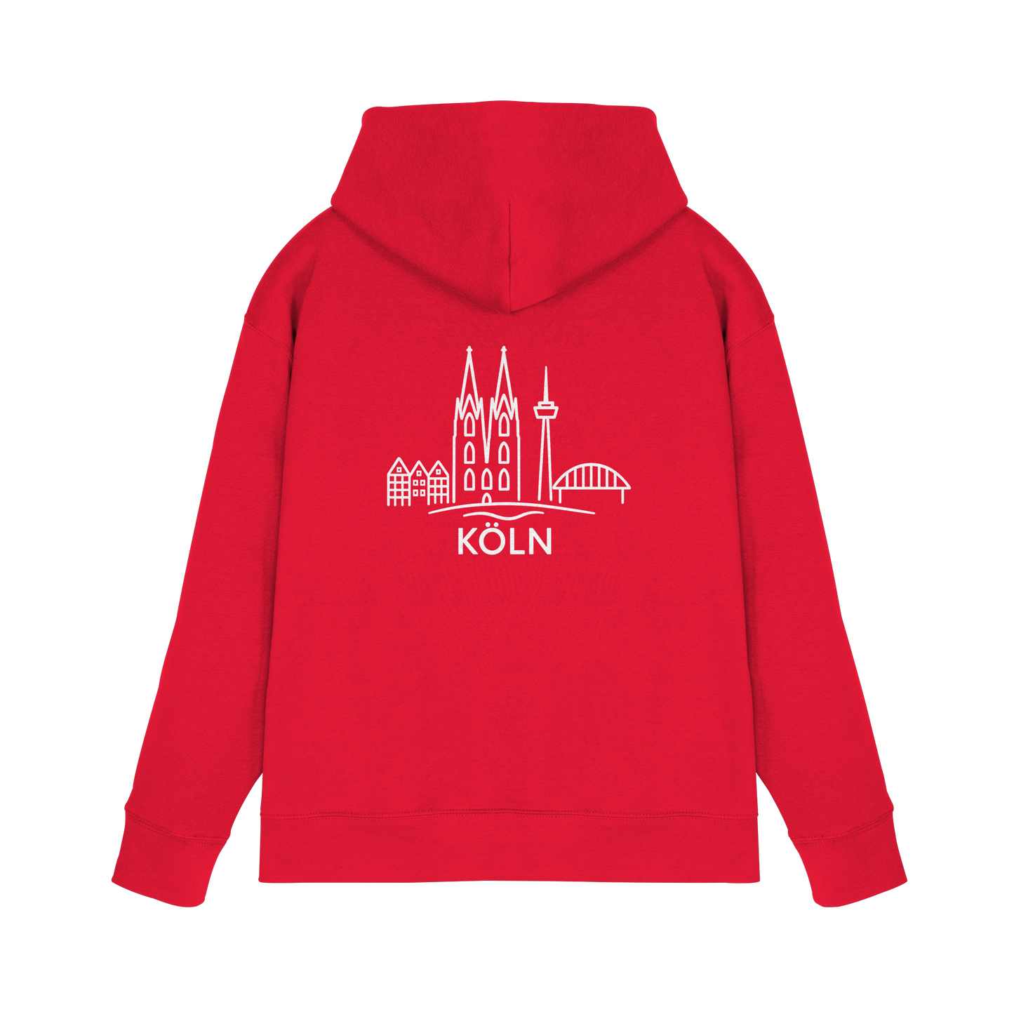 Köln Skyline (großer Druck auf dem Rücken) - Premium Unisex Hoodie