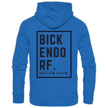 Bickendorf Koordinaten (großer Druck auf dem Rücken) - Premium Unisex Hoodie