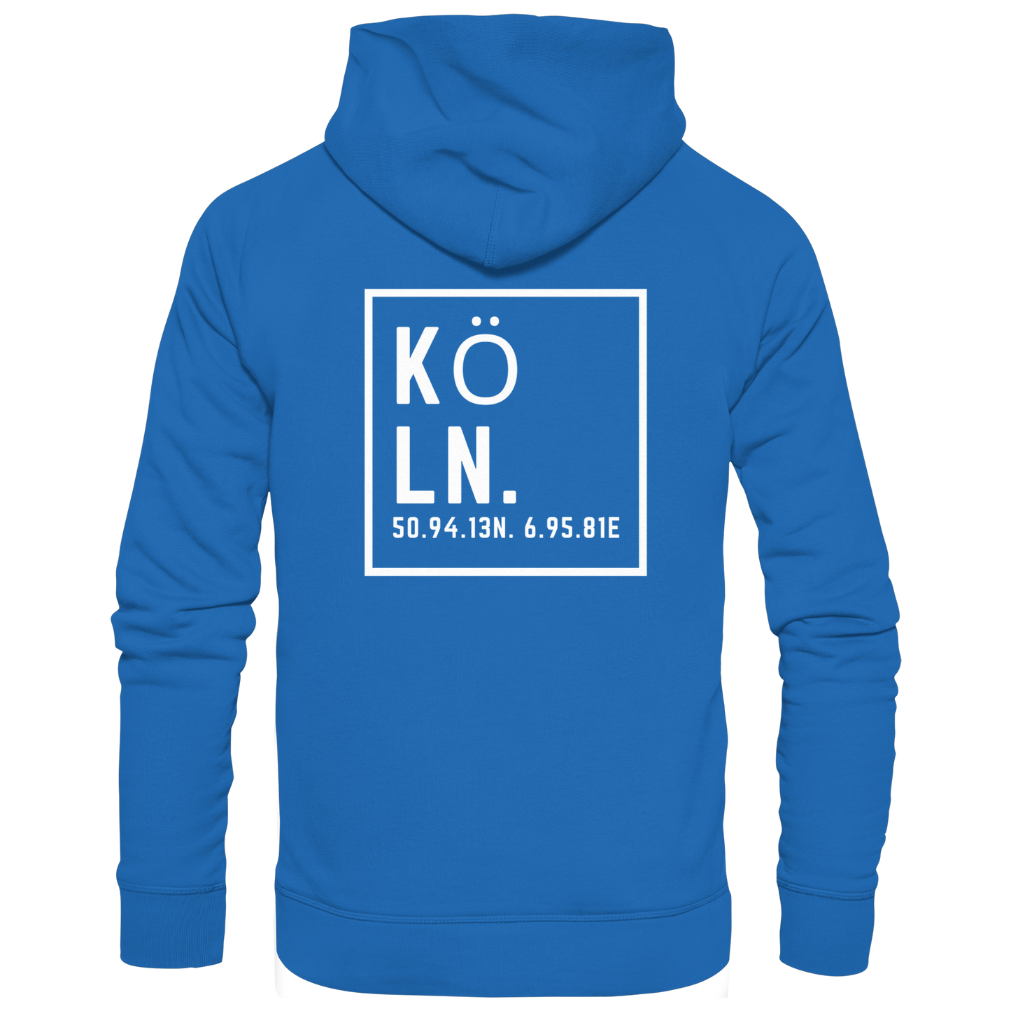 Köln Koordinaten (großer Druck auf dem Rücken) - Premium Unisex Hoodie
