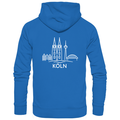 Köln Skyline (großer Druck auf dem Rücken) - Premium Unisex Hoodie