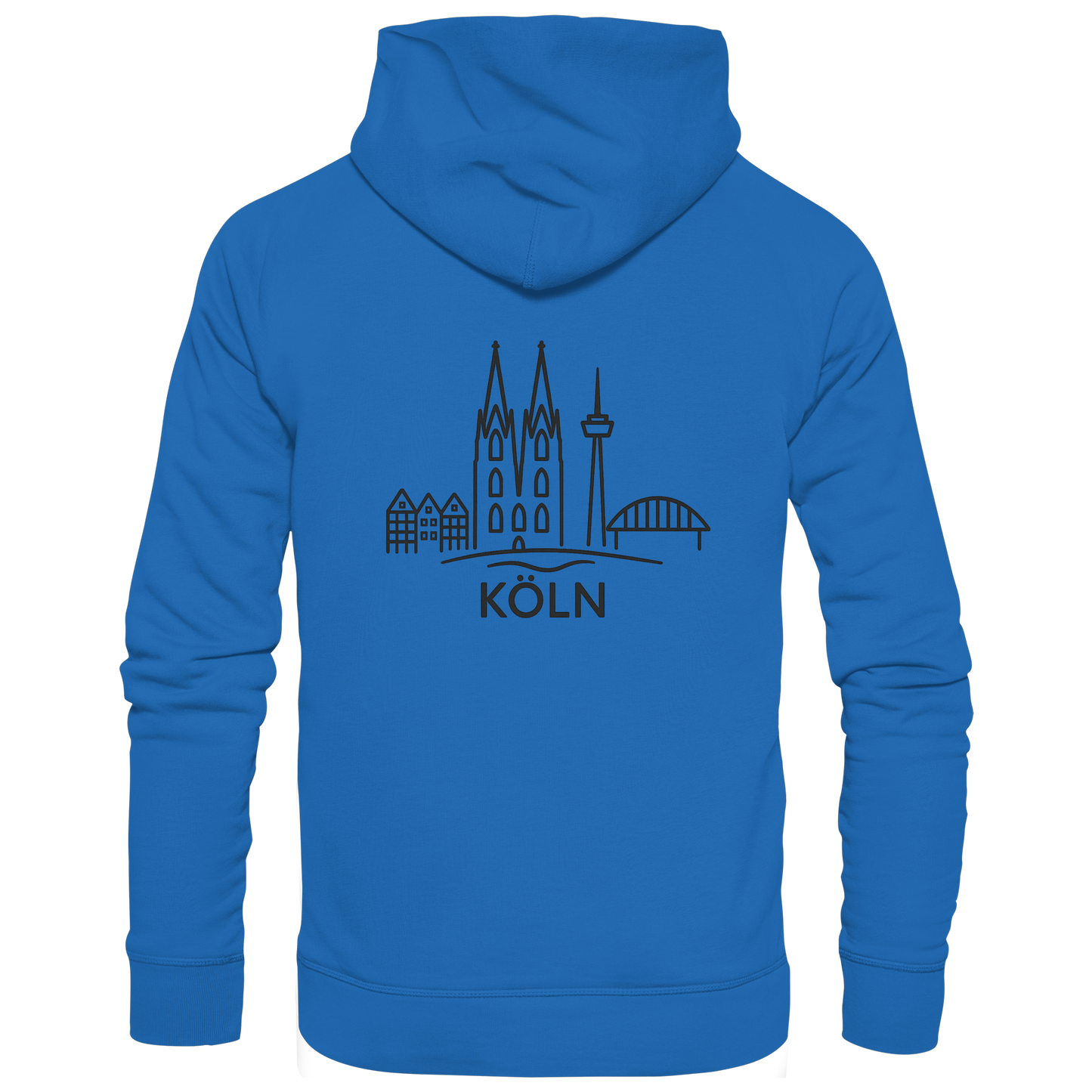 Köln Skyline (großer Druck auf dem Rücken) - Premium Unisex Hoodie