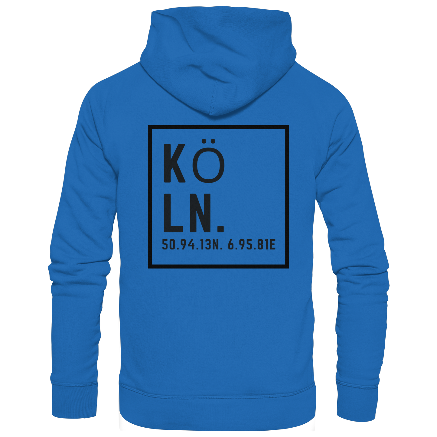 Köln Koordinaten (großer Druck auf dem Rücken) - Premium Unisex Hoodie