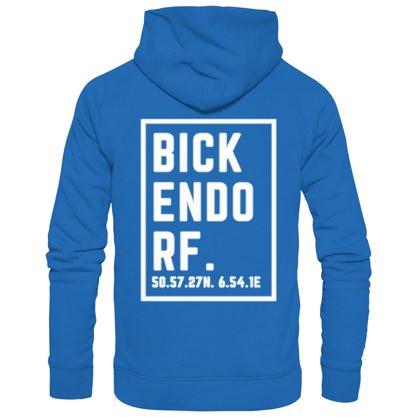 Bickendorf Koordinaten (großer Druck auf dem Rücken) - Premium Unisex Hoodie