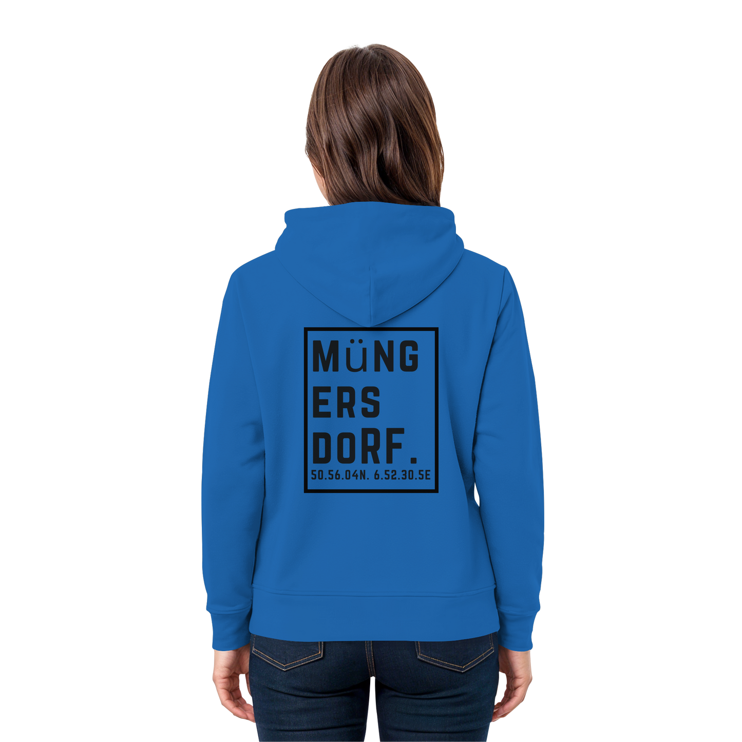 Müngersdorf Koordinaten (großer Druck auf dem Rücken) - Premium Unisex Hoodie