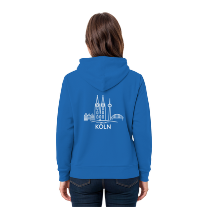 Köln Skyline (großer Druck auf dem Rücken) - Premium Unisex Hoodie