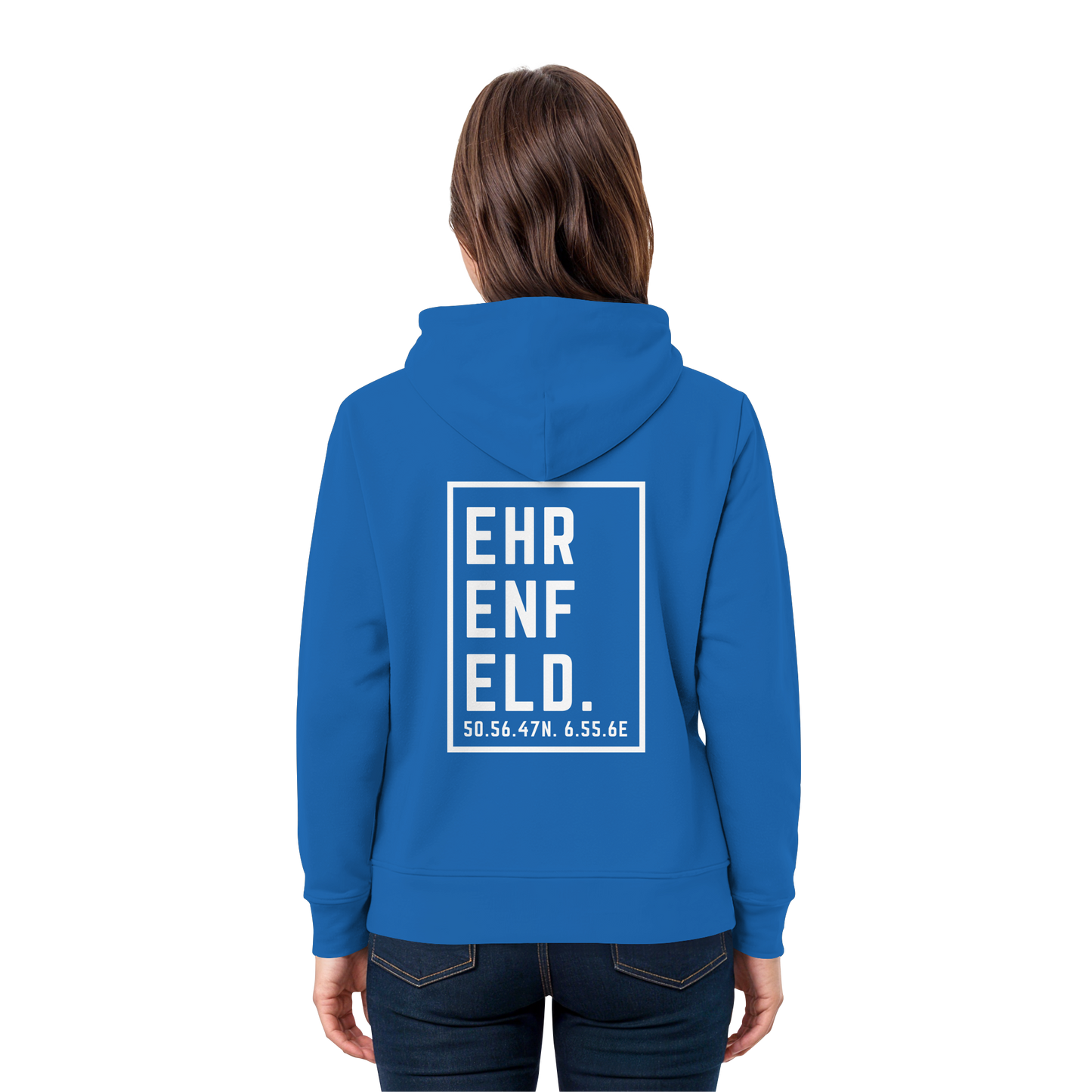 Ehrenfeld Koordinaten (großer Druck auf dem Rücken) - Premium Unisex Hoodie