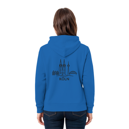 Köln Skyline (großer Druck auf dem Rücken) - Premium Unisex Hoodie