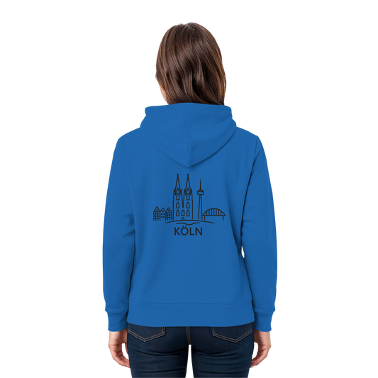 Köln Skyline (großer Druck auf dem Rücken) - Premium Unisex Hoodie
