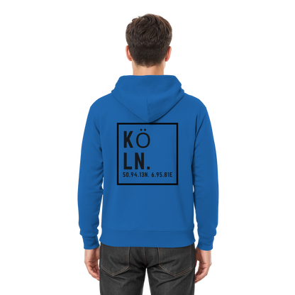 Köln Koordinaten (großer Druck auf dem Rücken) - Premium Unisex Hoodie