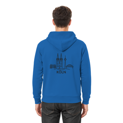 Köln Skyline (großer Druck auf dem Rücken) - Premium Unisex Hoodie