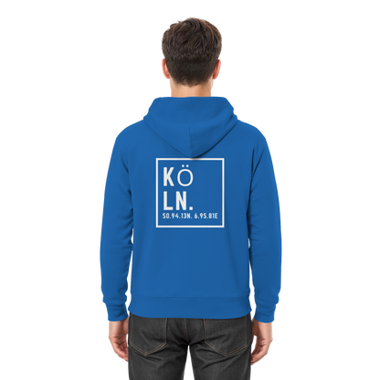 Köln Koordinaten (großer Druck auf dem Rücken) - Premium Unisex Hoodie