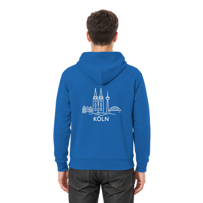 Köln Skyline (großer Druck auf dem Rücken) - Premium Unisex Hoodie