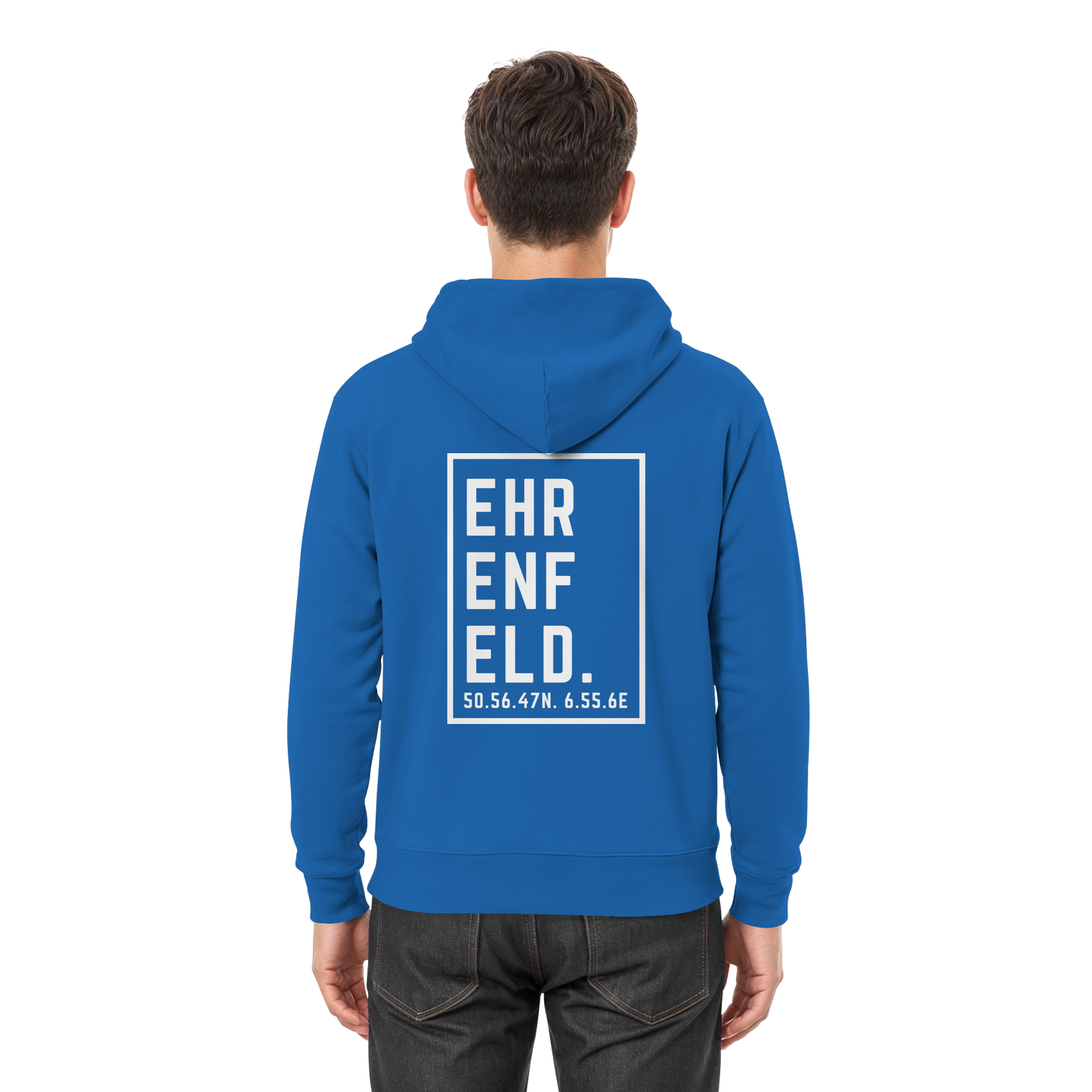 Ehrenfeld Koordinaten (großer Druck auf dem Rücken) - Premium Unisex Hoodie