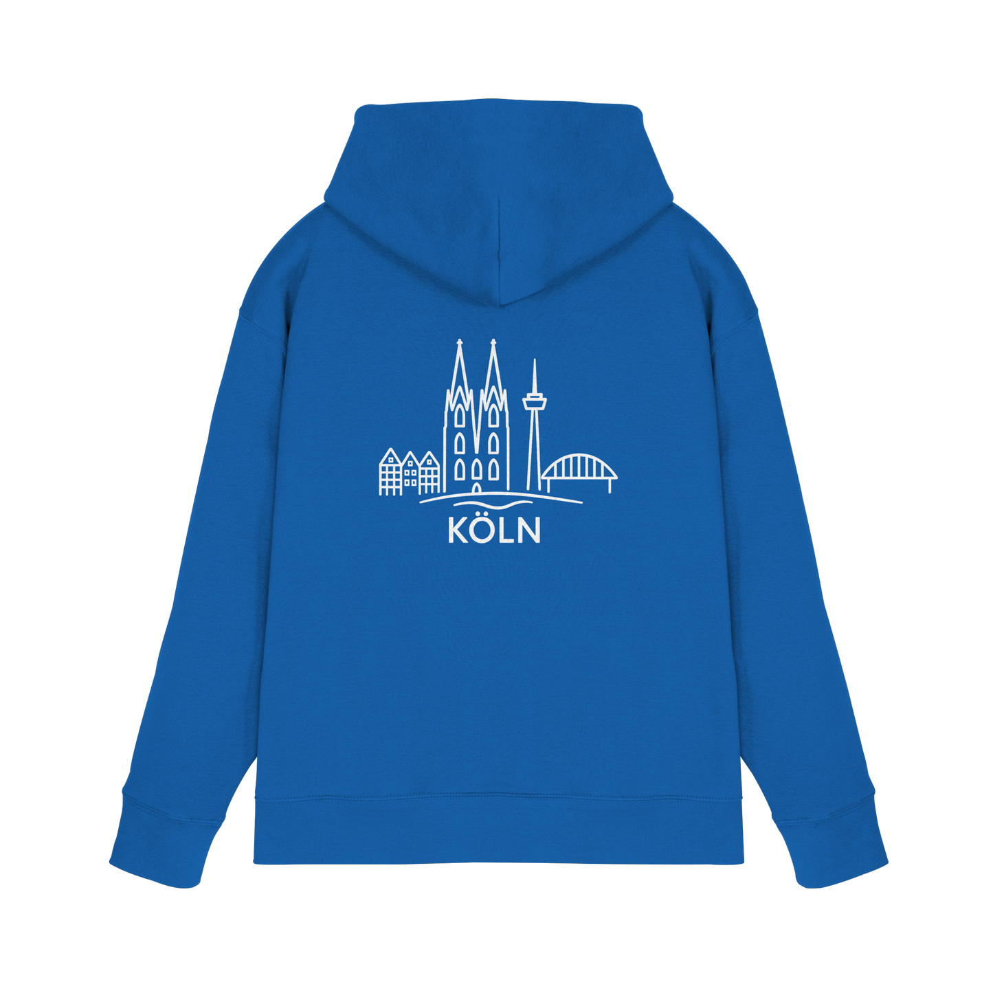 Köln Skyline (großer Druck auf dem Rücken) - Premium Unisex Hoodie