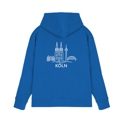 Köln Skyline (großer Druck auf dem Rücken) - Premium Unisex Hoodie