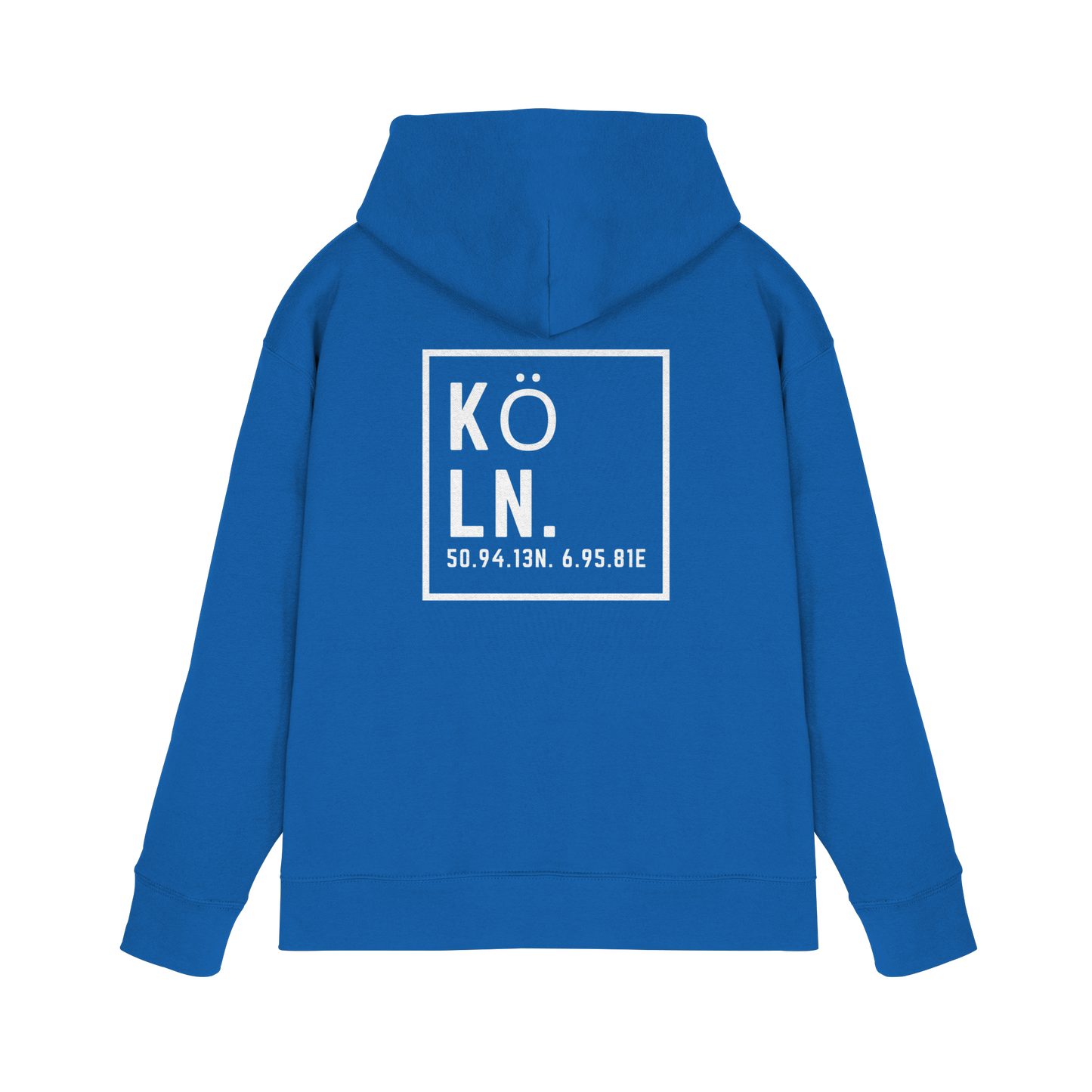 Köln Koordinaten (großer Druck auf dem Rücken) - Premium Unisex Hoodie