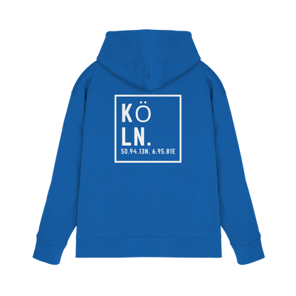 Köln Koordinaten (großer Druck auf dem Rücken) - Premium Unisex Hoodie