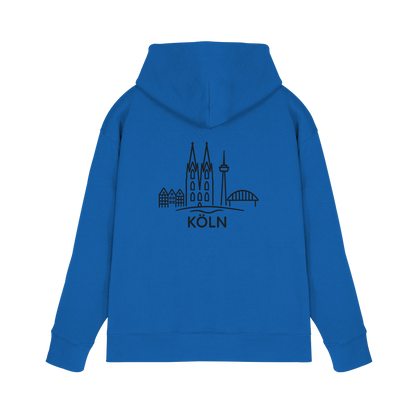 Köln Skyline (großer Druck auf dem Rücken) - Premium Unisex Hoodie
