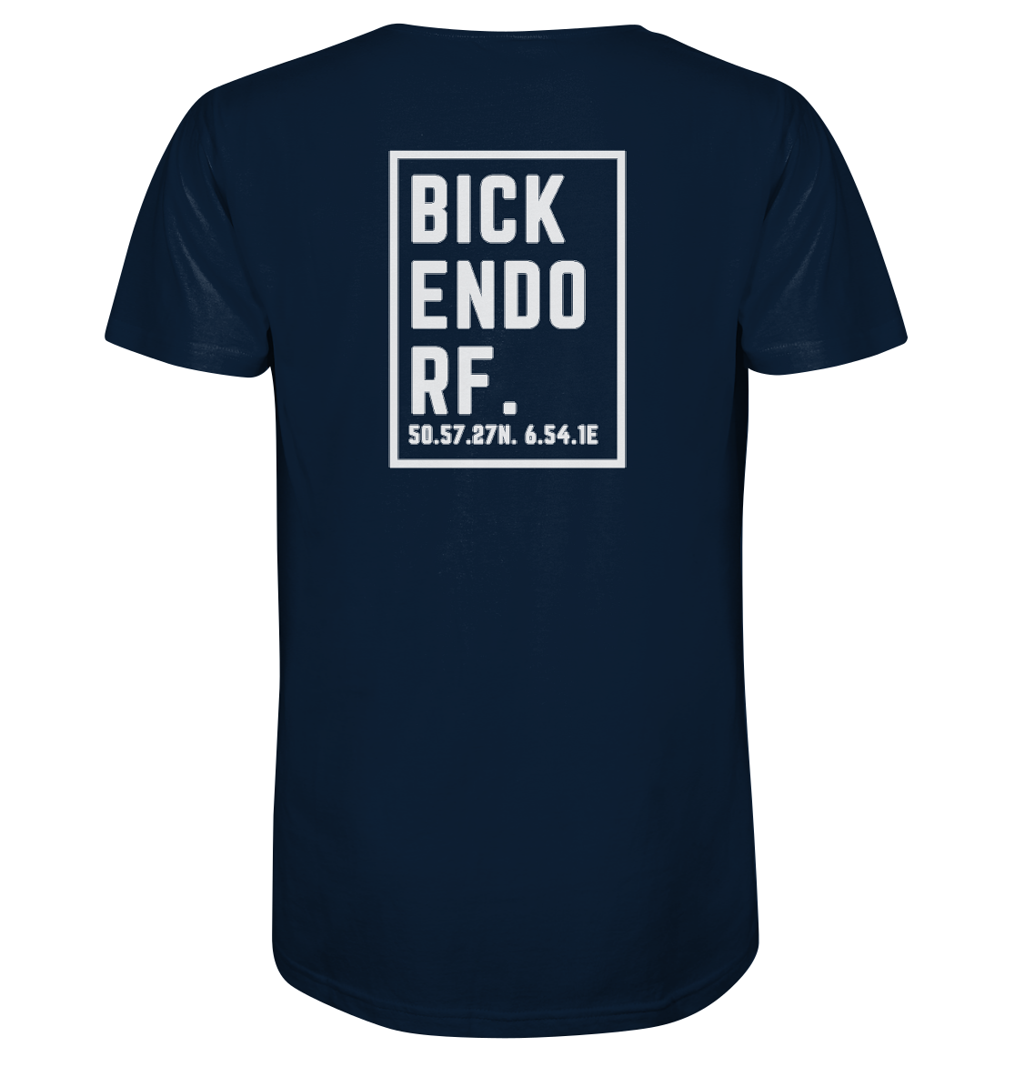 Bickendorf Koordinaten (großer Druck auf dem Rücken) - V-Neck Shirt