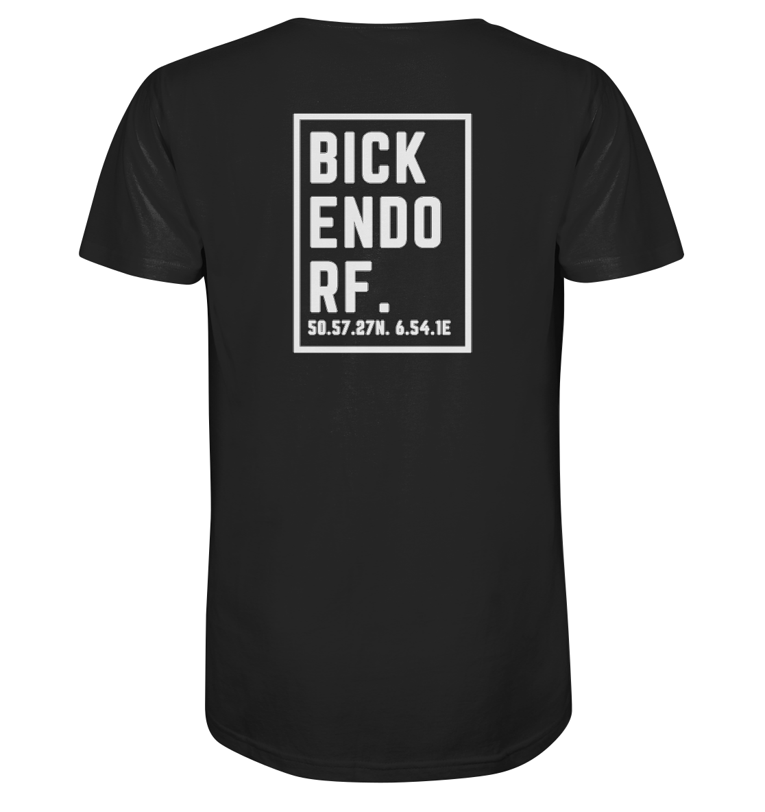 Bickendorf Koordinaten (großer Druck auf dem Rücken) - V-Neck Shirt