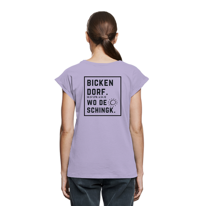 Wo de Sonn schingk - Bickendorf Druck Rücken - Womens Extended Shoulder T-Shirt