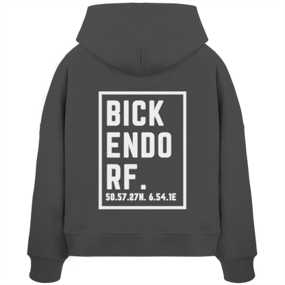 Bickendorf Koordinaten (großer Druck auf dem Rücken) - Womens Organic Boxcut Hoodie