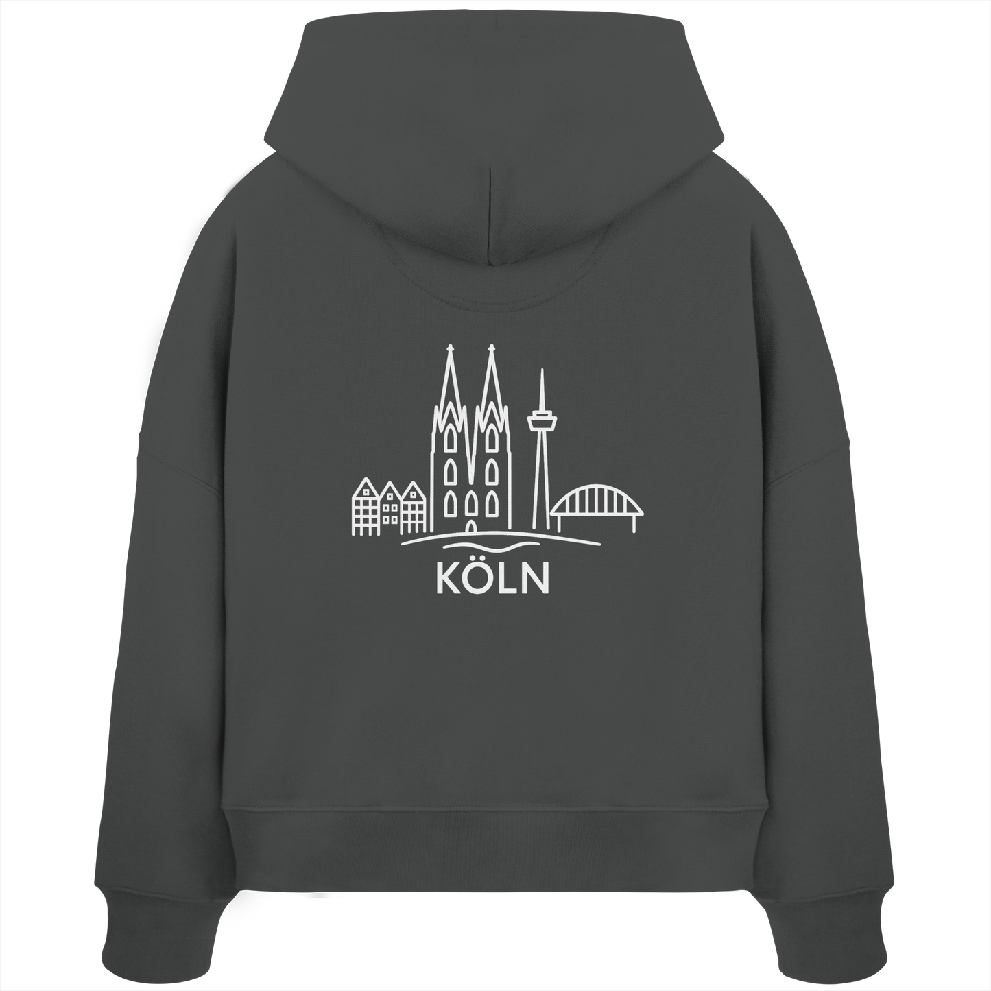 Köln Skyline (großer Druck auf dem Rücken) - Womens Organic Boxcut Hoodie