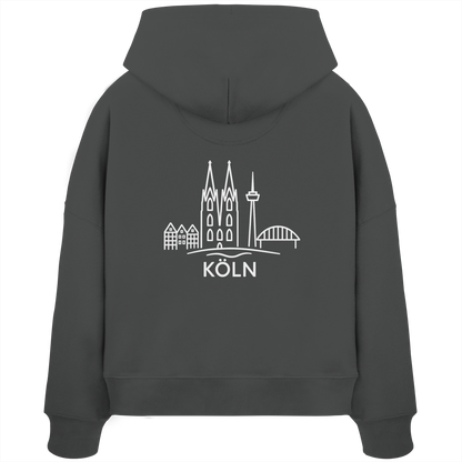 Köln Skyline (großer Druck auf dem Rücken) - Womens Organic Boxcut Hoodie