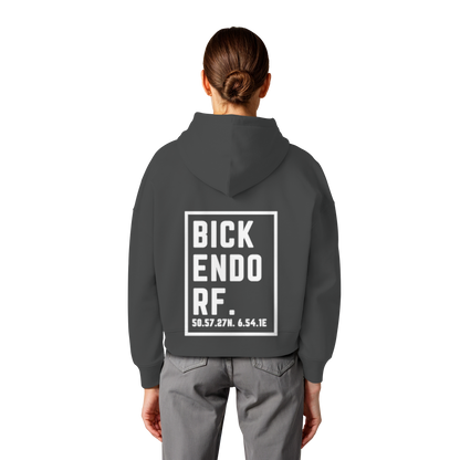 Bickendorf Koordinaten (großer Druck auf dem Rücken) - Womens Organic Boxcut Hoodie
