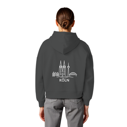 Köln Skyline (großer Druck auf dem Rücken) - Womens Organic Boxcut Hoodie