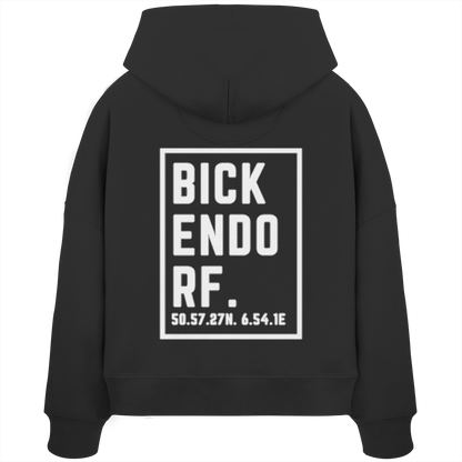 Bickendorf Koordinaten (großer Druck auf dem Rücken) - Womens Organic Boxcut Hoodie