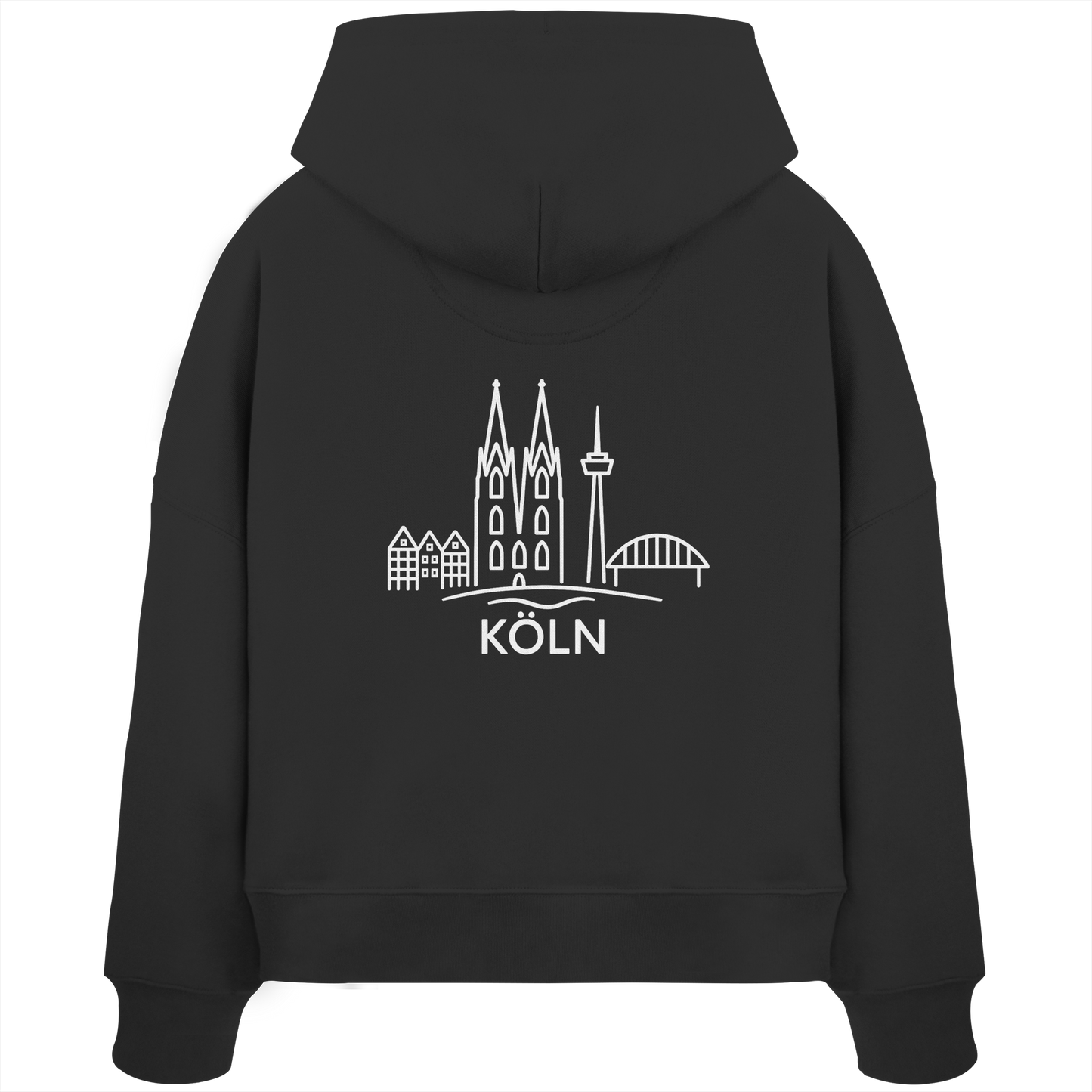 Köln Skyline (großer Druck auf dem Rücken) - Womens Organic Boxcut Hoodie