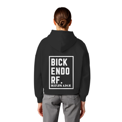 Bickendorf Koordinaten (großer Druck auf dem Rücken) - Womens Organic Boxcut Hoodie