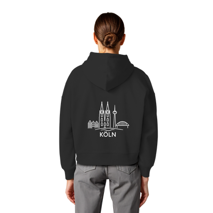 Köln Skyline (großer Druck auf dem Rücken) - Womens Organic Boxcut Hoodie