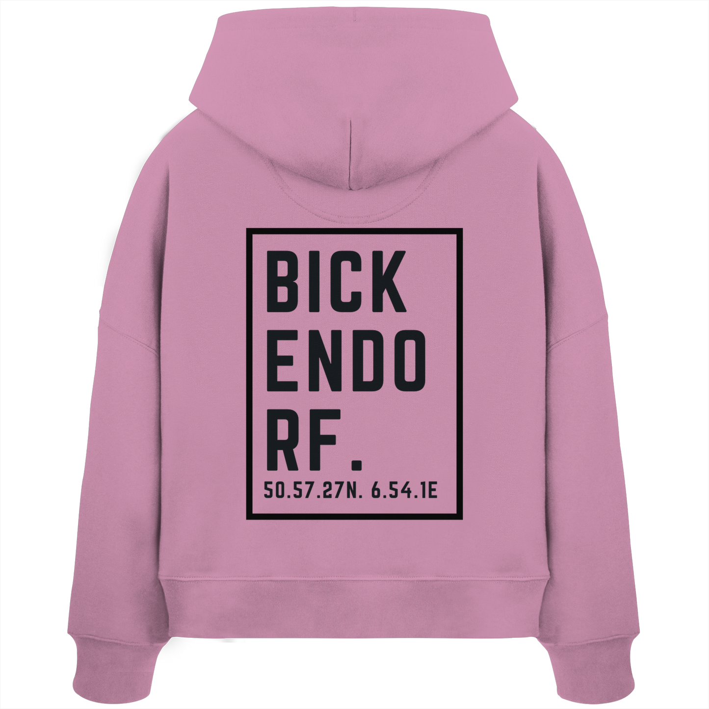 Bickendorf Koordinaten (großer Druck auf dem Rücken) - Womens Organic Boxcut Hoodie