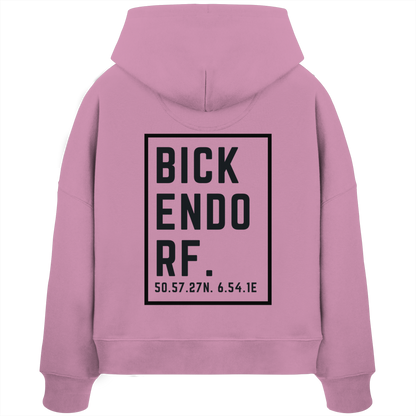 Bickendorf Koordinaten (großer Druck auf dem Rücken) - Womens Organic Boxcut Hoodie