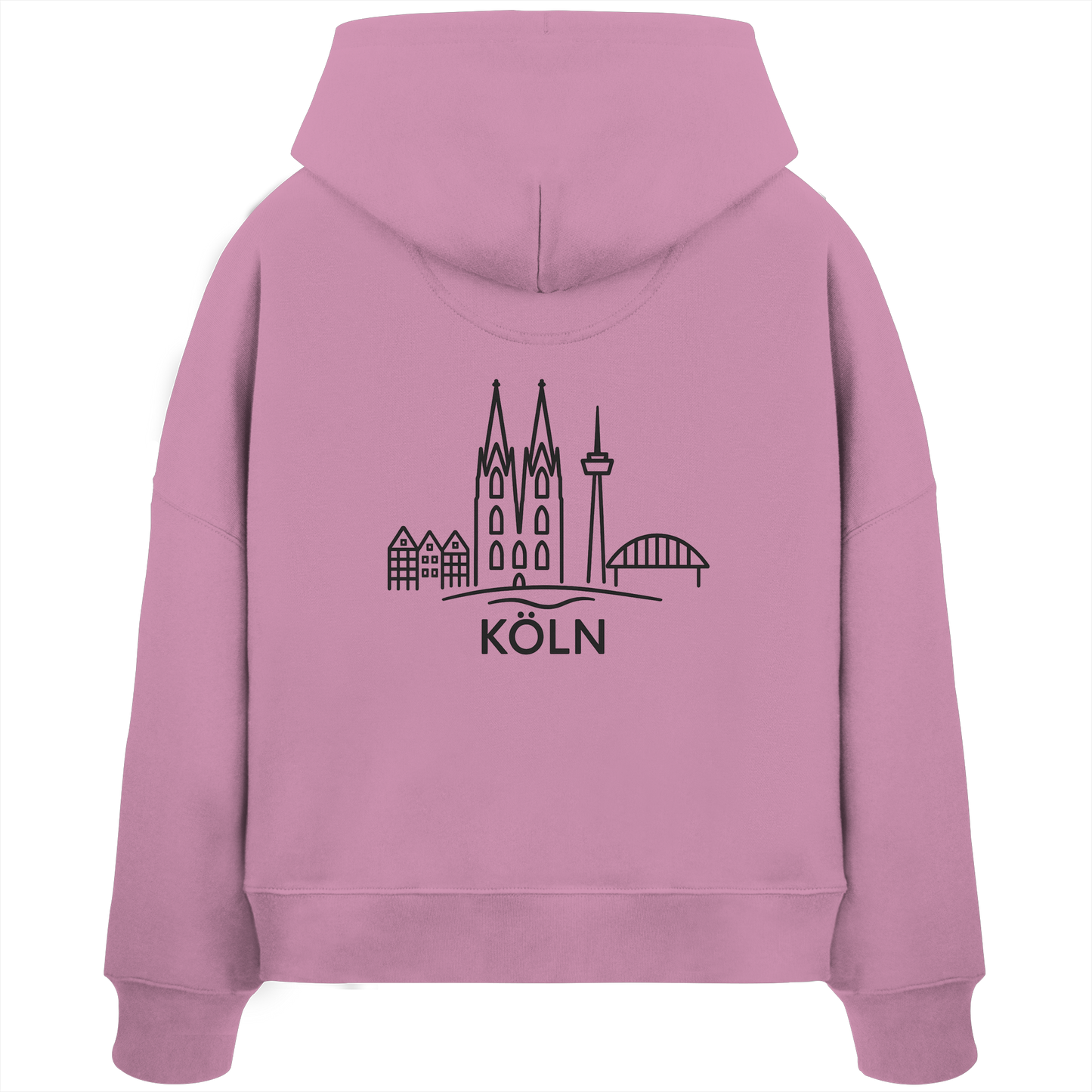 Köln Skyline (großer Druck auf dem Rücken) - Womens Organic Boxcut Hoodie
