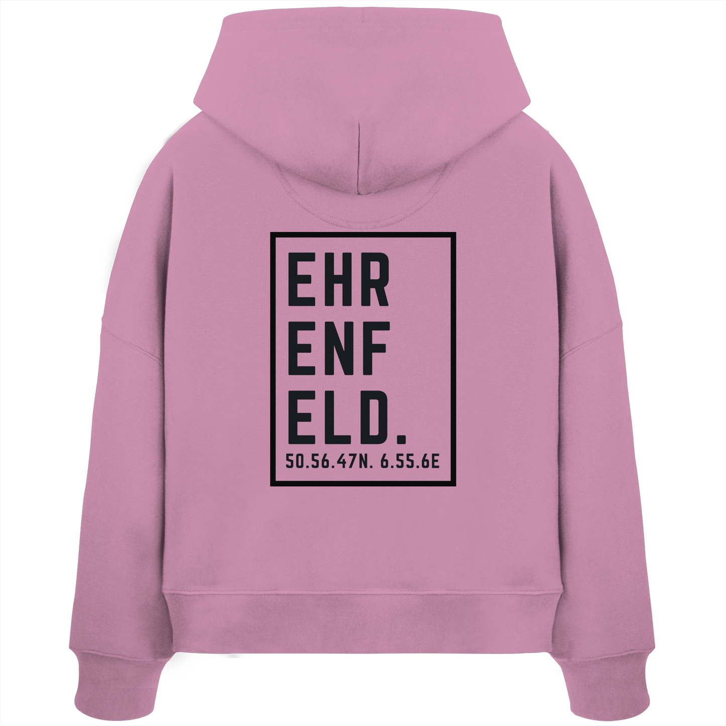 Ehrenfeld Koordinaten (großer Druck auf dem Rücken) - Womens Organic Boxcut Hoodie