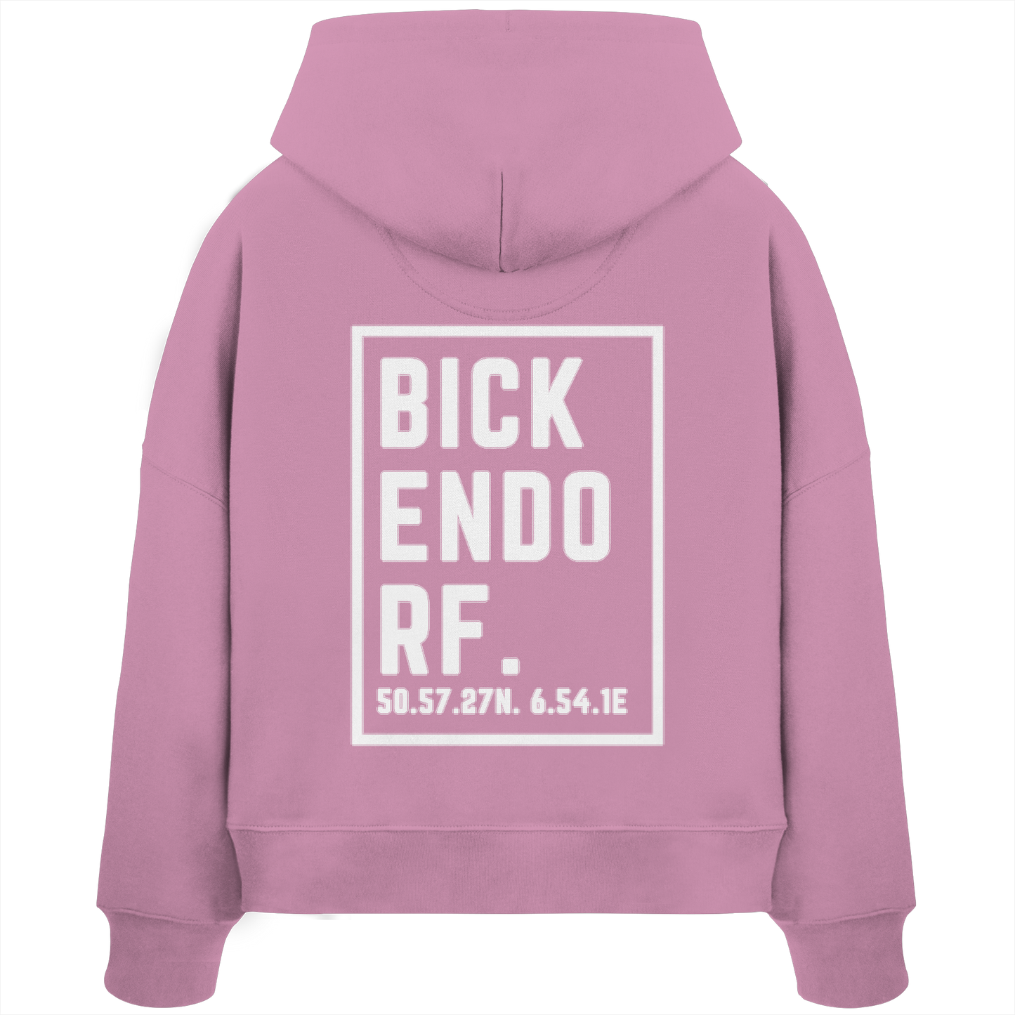 Bickendorf Koordinaten (großer Druck auf dem Rücken) - Womens Organic Boxcut Hoodie