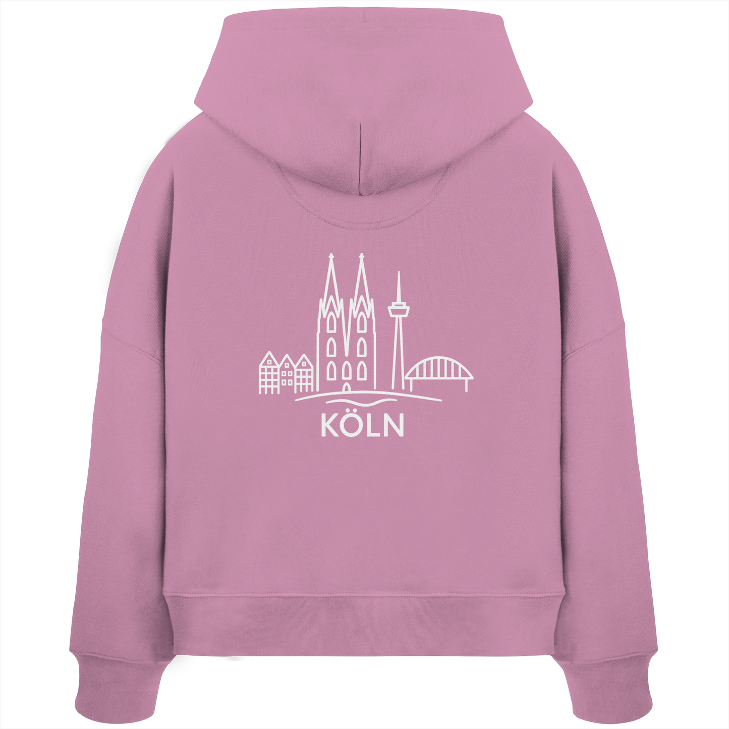 Köln Skyline (großer Druck auf dem Rücken) - Womens Organic Boxcut Hoodie