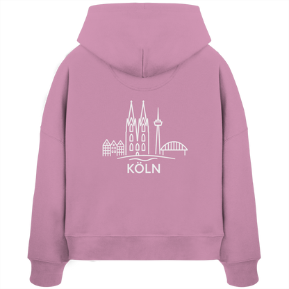 Köln Skyline (großer Druck auf dem Rücken) - Womens Organic Boxcut Hoodie