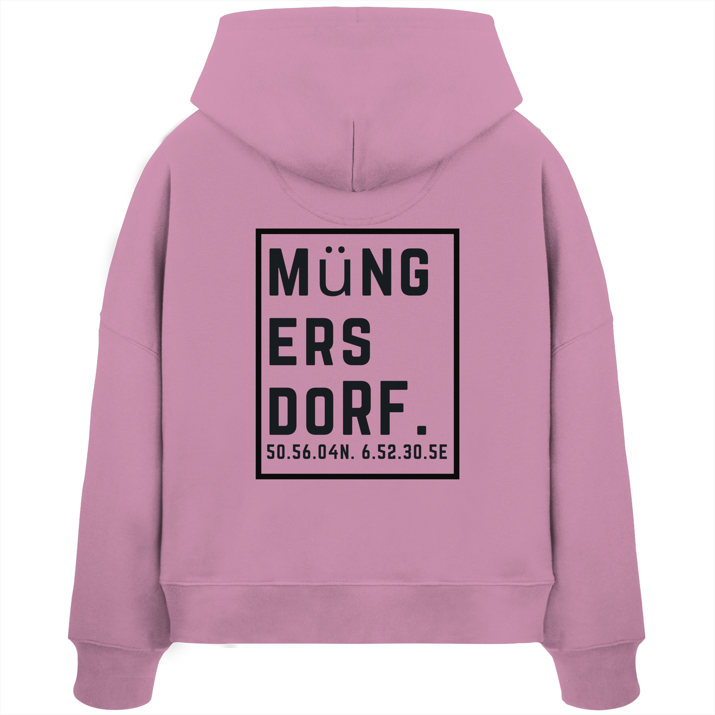 Müngersdorf Koordinaten (großer Druck auf dem Rücken) - Womens Organic Boxcut Hoodie