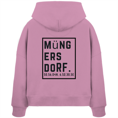 Müngersdorf Koordinaten (großer Druck auf dem Rücken) - Womens Organic Boxcut Hoodie