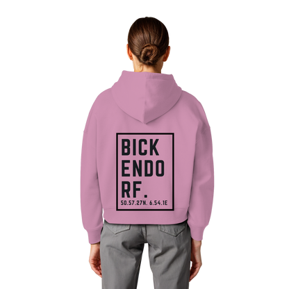 Bickendorf Koordinaten (großer Druck auf dem Rücken) - Womens Organic Boxcut Hoodie