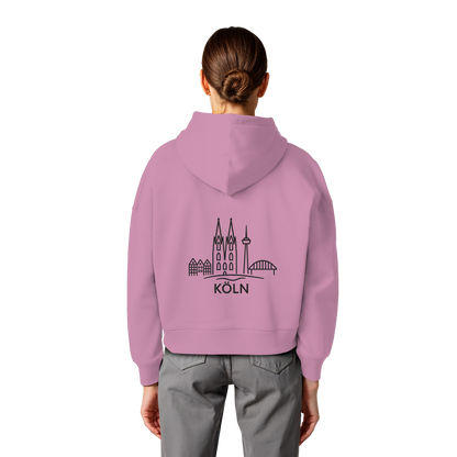 Köln Skyline (großer Druck auf dem Rücken) - Womens Organic Boxcut Hoodie