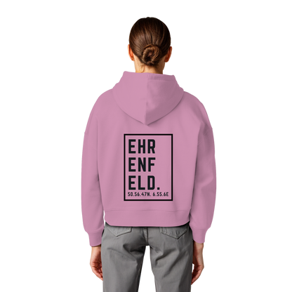 Ehrenfeld Koordinaten (großer Druck auf dem Rücken) - Womens Organic Boxcut Hoodie