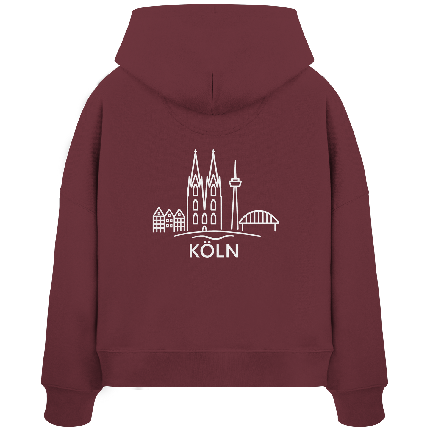 Köln Skyline (großer Druck auf dem Rücken) - Womens Organic Boxcut Hoodie