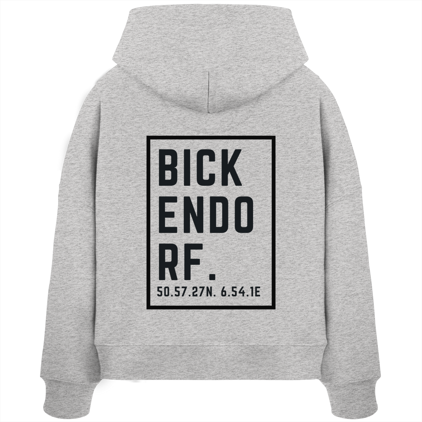 Bickendorf Koordinaten (großer Druck auf dem Rücken) - Womens Organic Boxcut Hoodie
